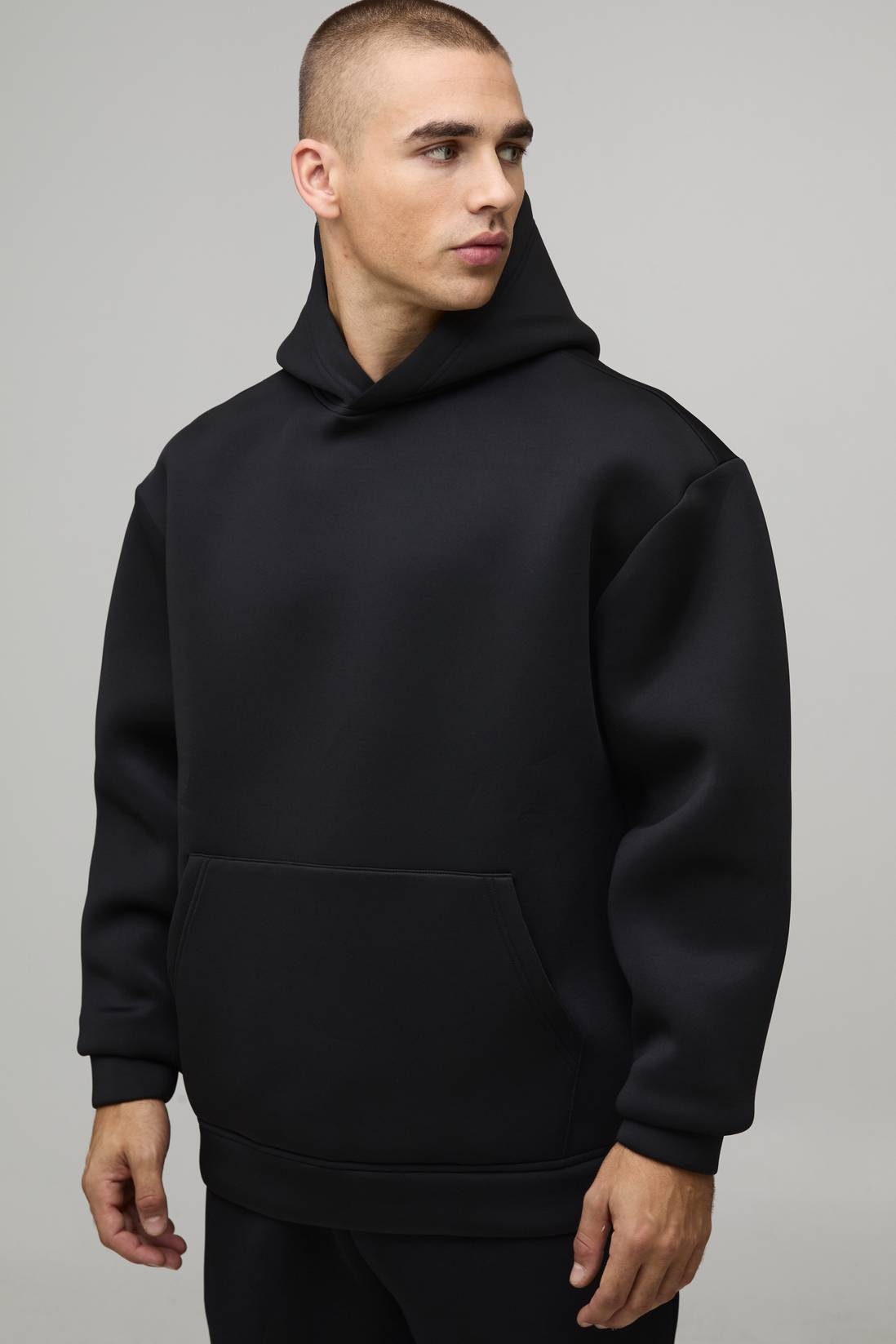 Black Scuba Over-Sized Hoodie