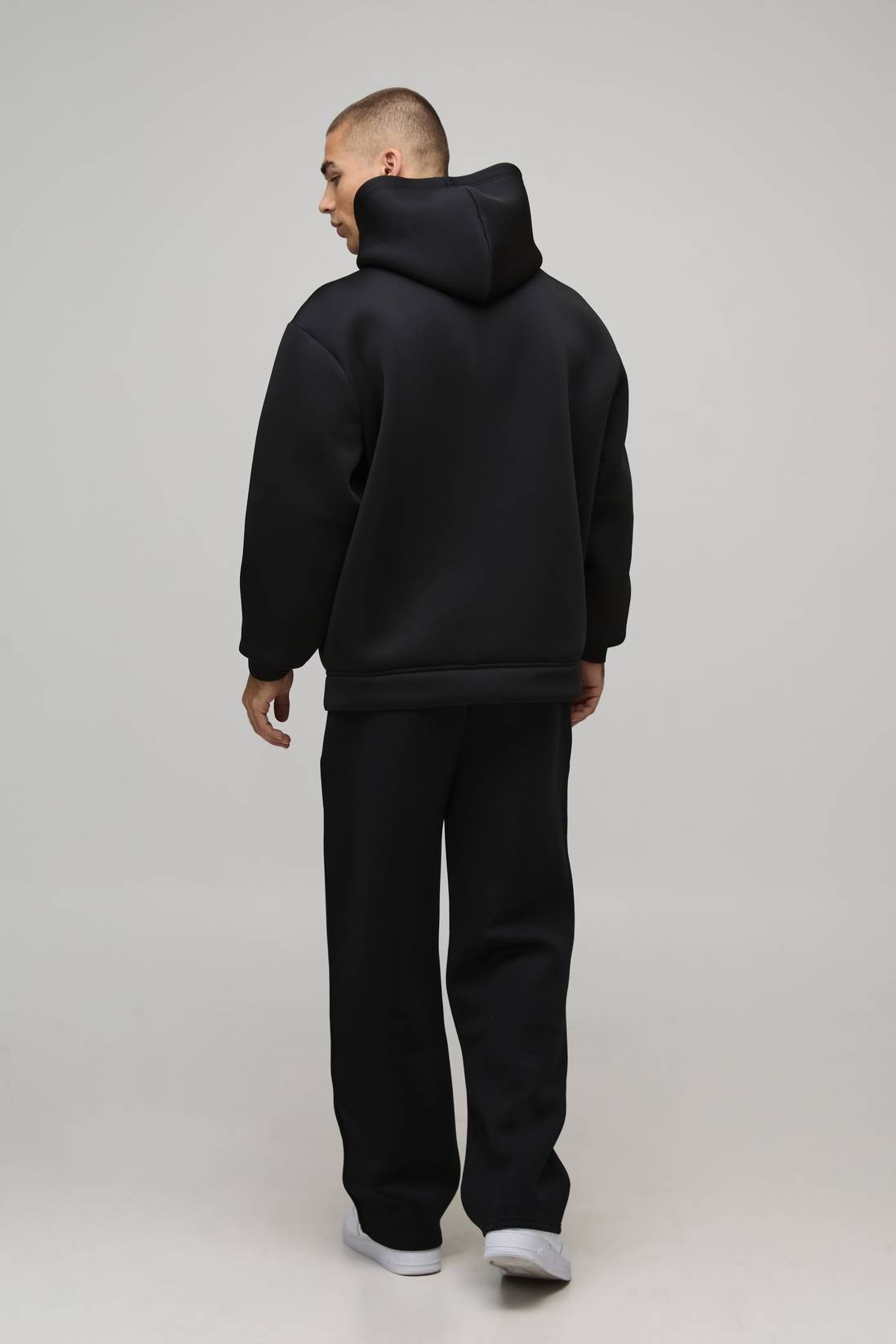 Black Scuba Over-Sized Hoodie - Image 2