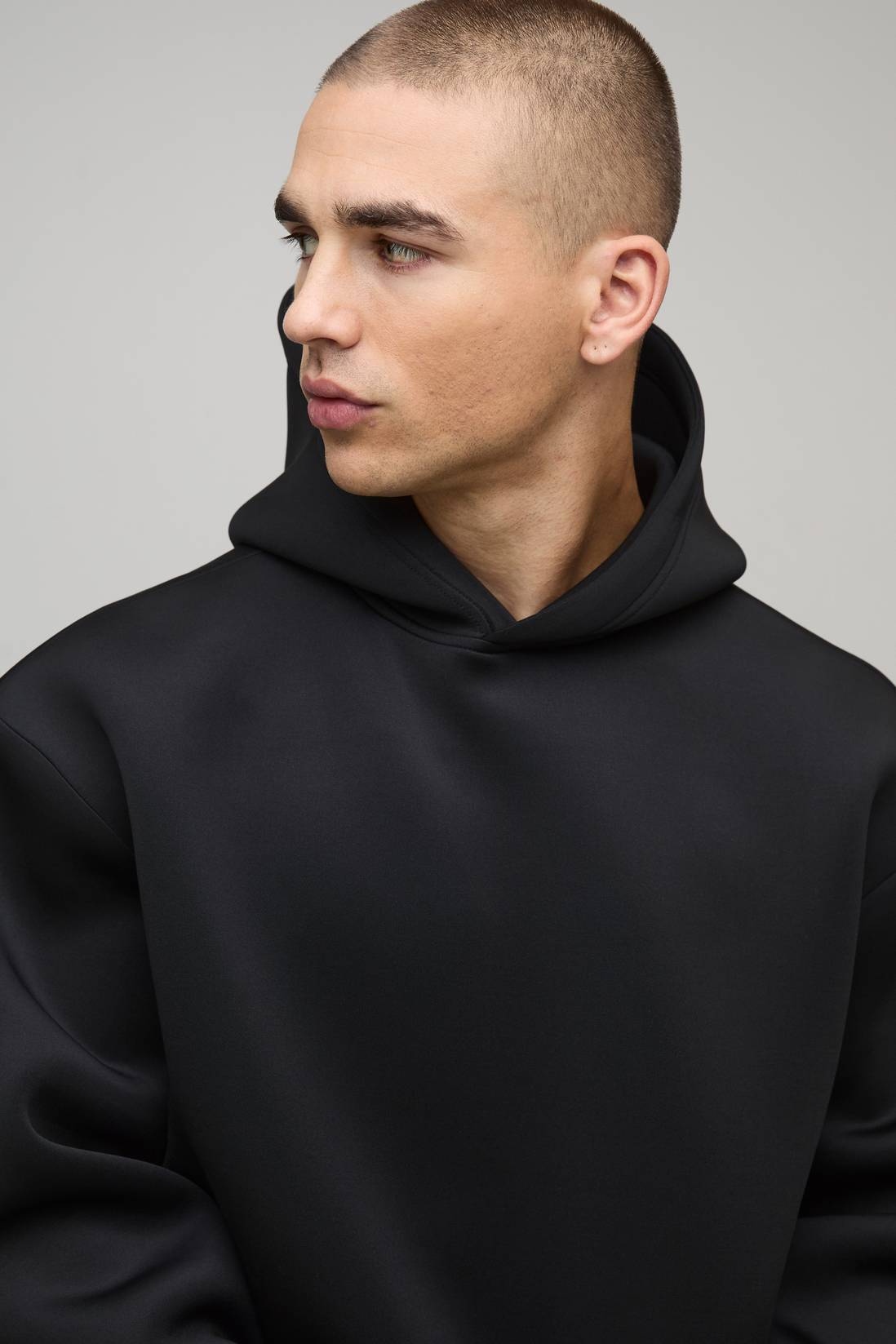 Black Scuba Over-Sized Hoodie - Image 3