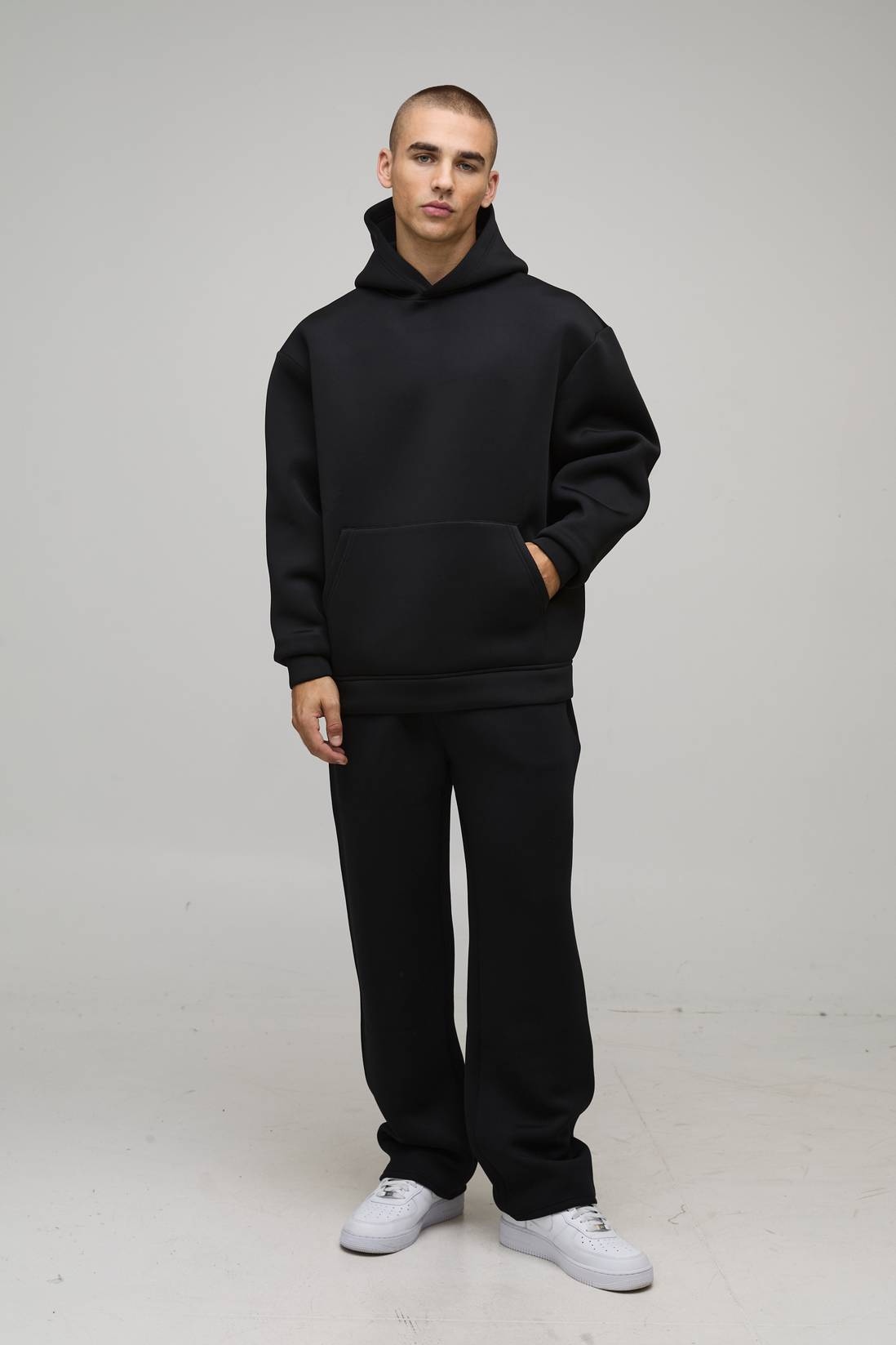 Black Scuba Over-Sized Hoodie - Image 4