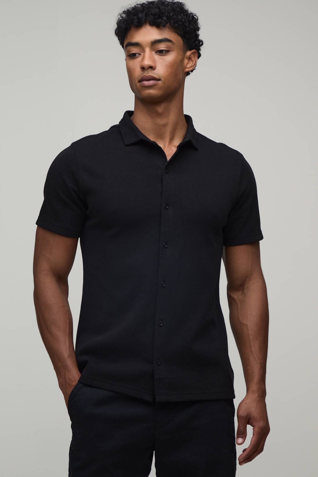 Black Short Sleeve Polo Shirt